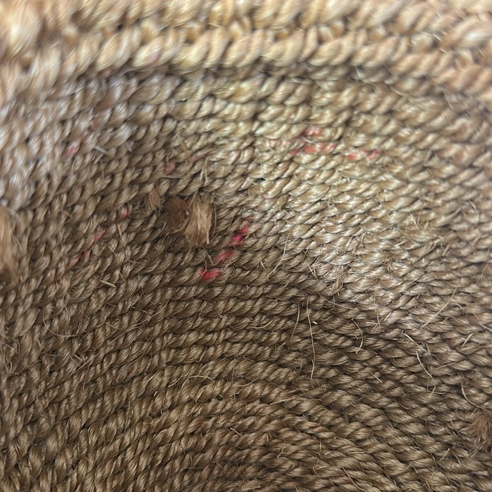 Vintage natural jute Handwoven plant/storage/decorative cuffed basket